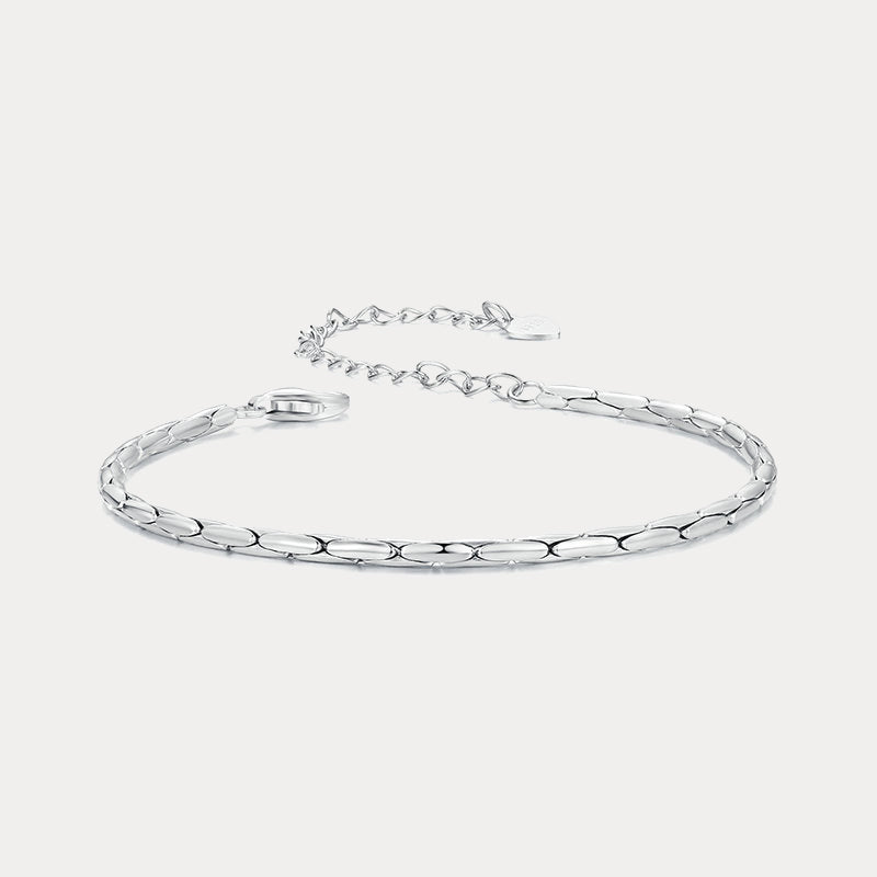Selenichast Silver Herringbone Bracelet