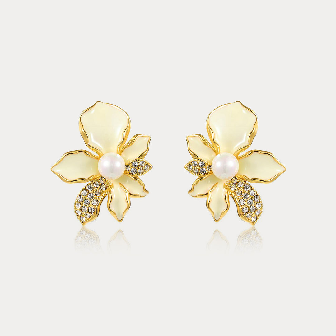 Selenichast Iris Pearl Stud Earrings