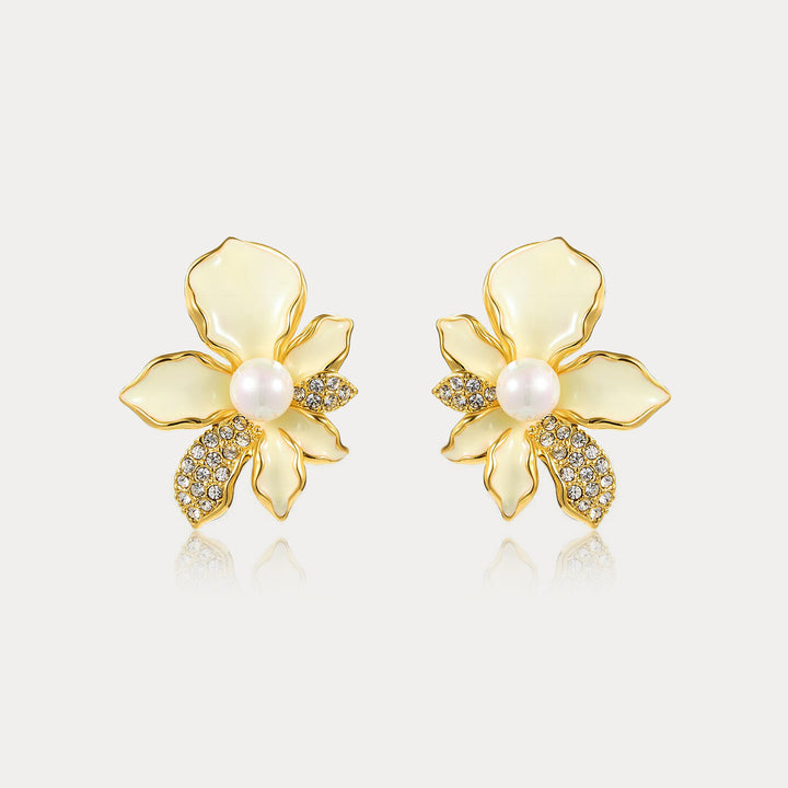 Selenichast Iris Pearl Stud Earrings