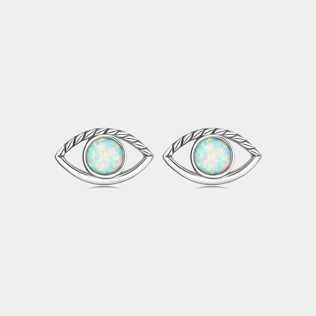 Selenichast Evil Eye Opal Stud Earrings