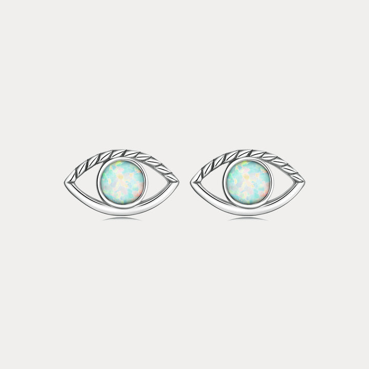 Selenichast Evil Eye Opal Stud Earrings