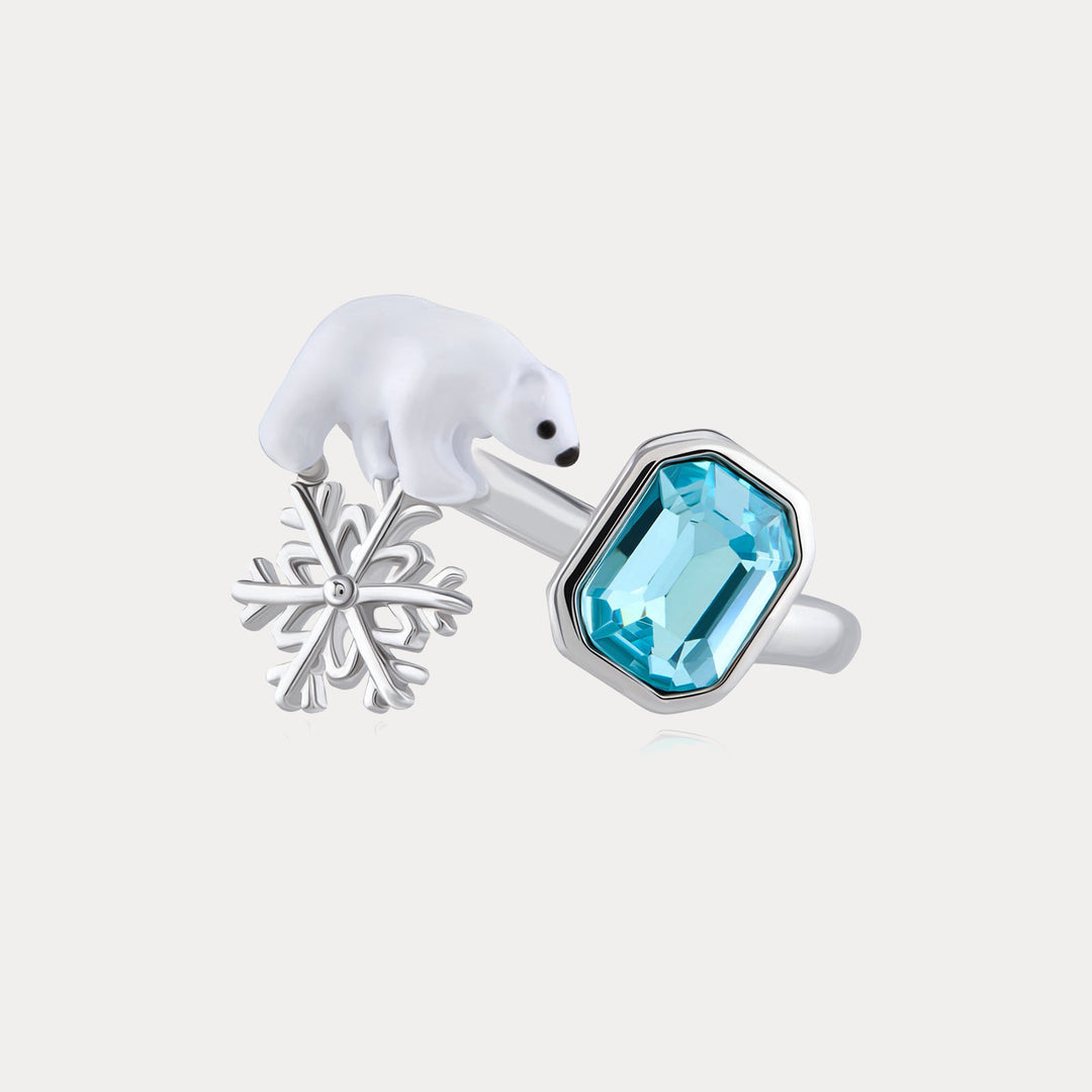 Selenichast Snowflake Polar Bear Ring