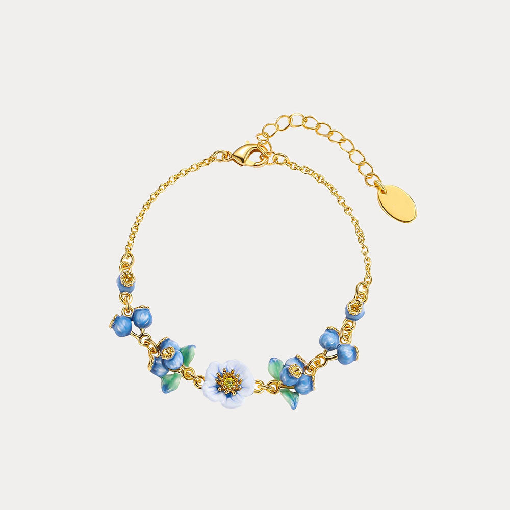 Selenichast Enamel Flower Blueberry Bracelet