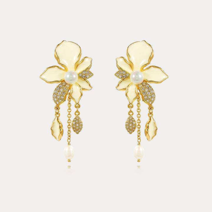 Selenichast Iris Pearl Drop Earrings