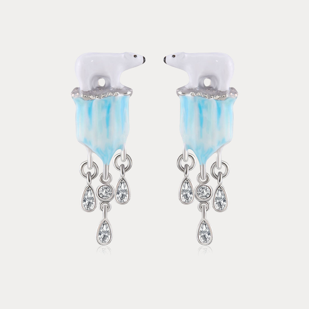 Selenichast Glacier Polar Bear Earrings