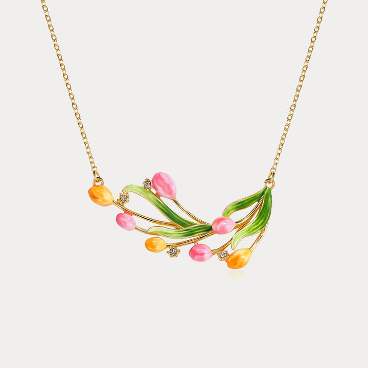 Enamel Tulip Necklace