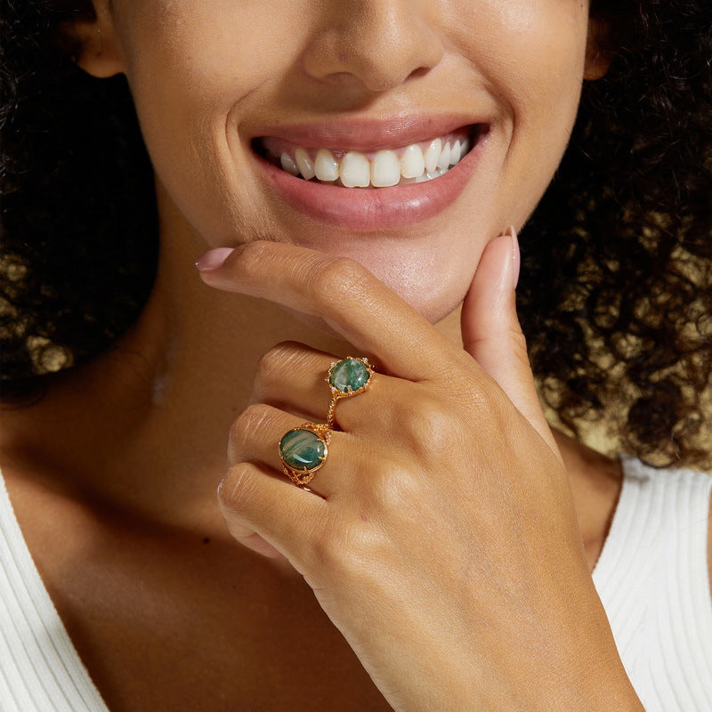 Moss Agate Ring