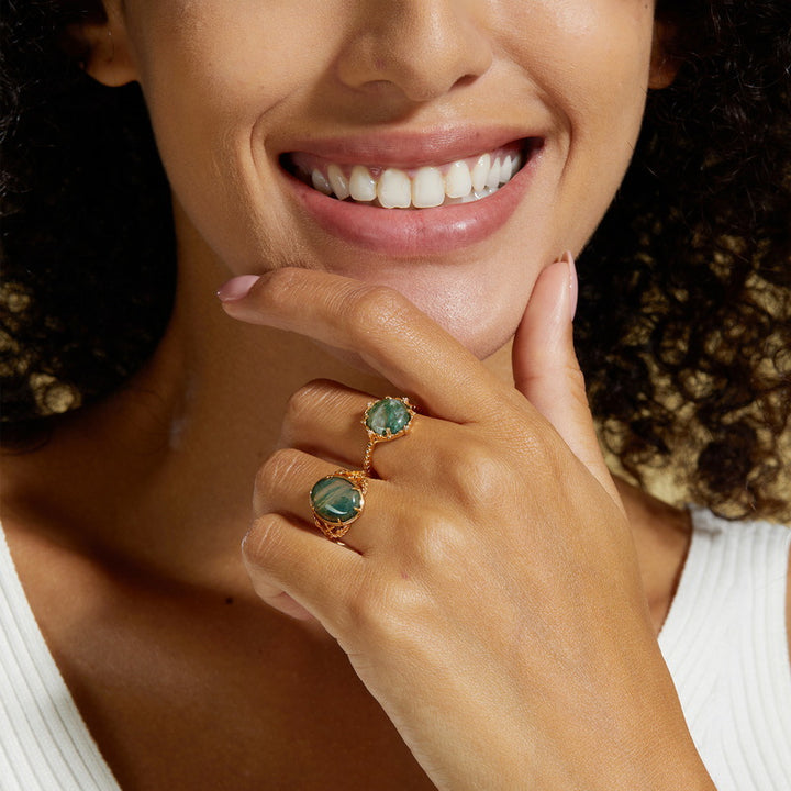 Selenichast Moss Agate Ring