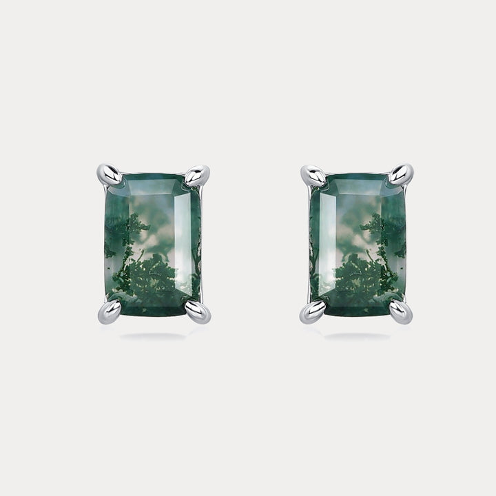 Selenichast Moss Agate Stud Earrings