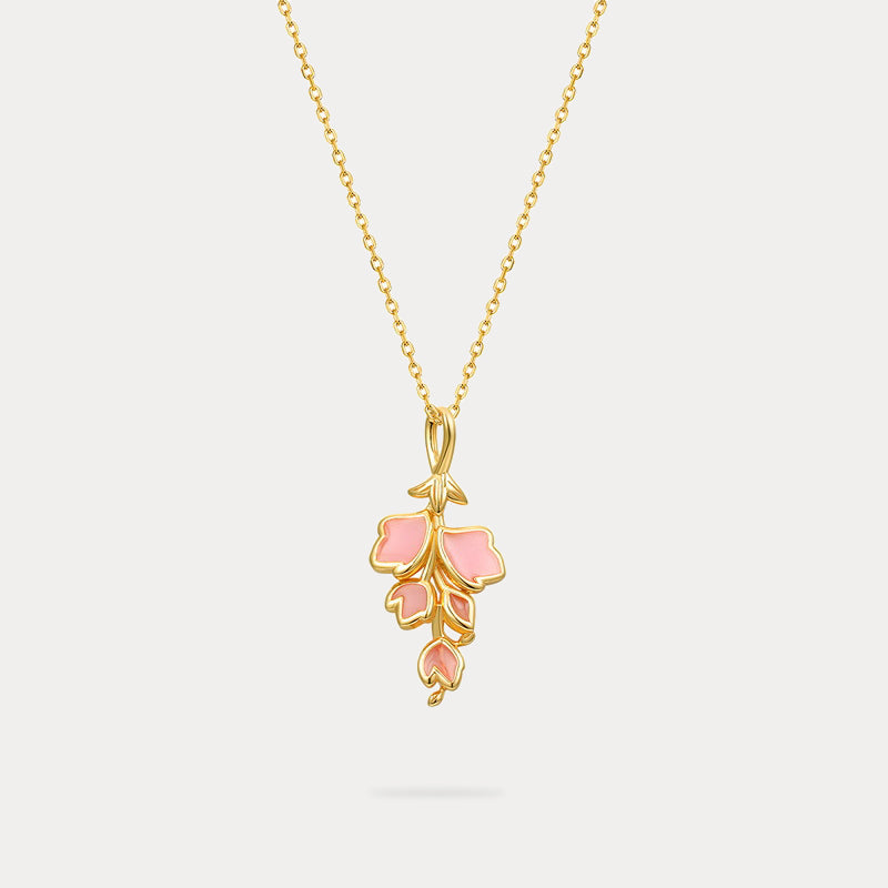 Selenichast Pink Enamel Sakura Necklace