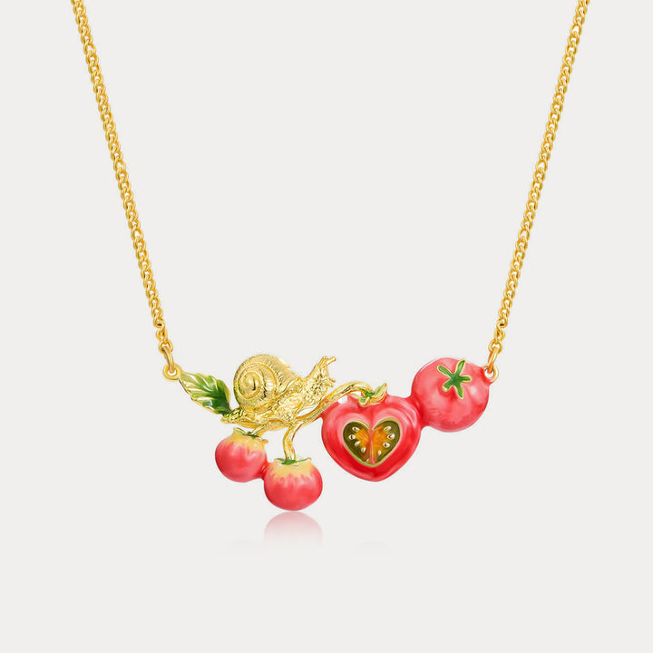 Selenichast Tomato & Snail Necklace