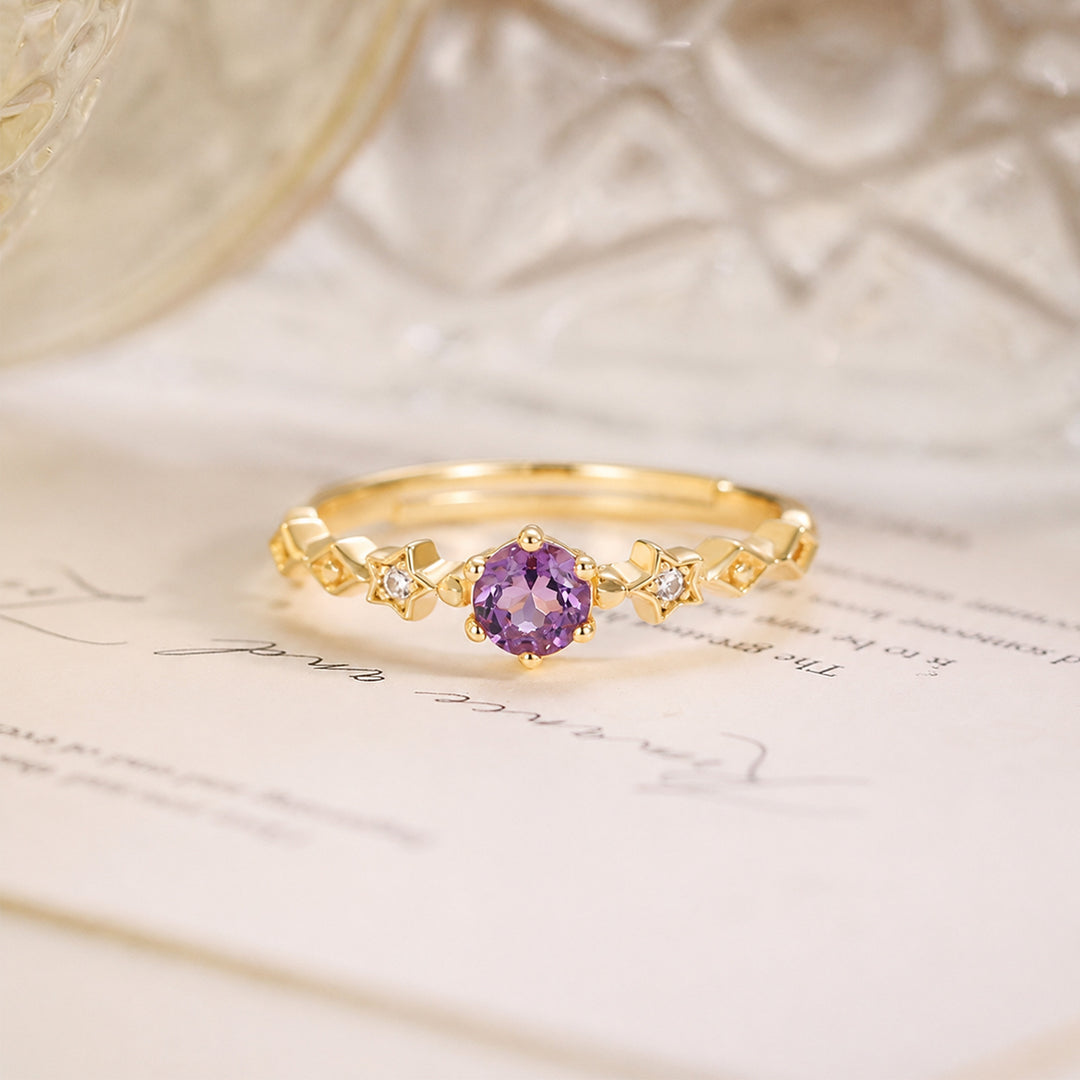 Amethyst Star Ring