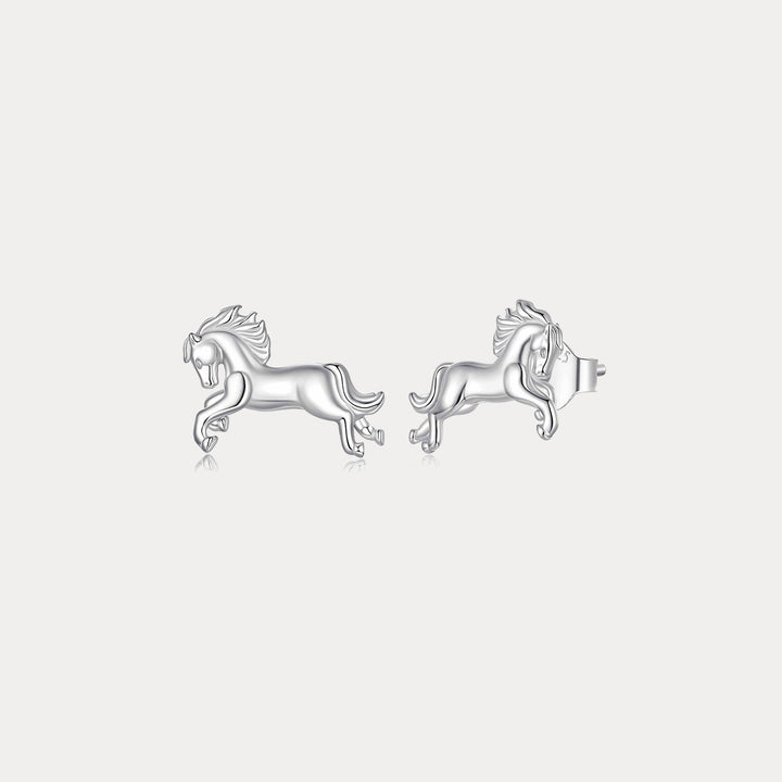 Selenichast Silver Horse Stud Earrings