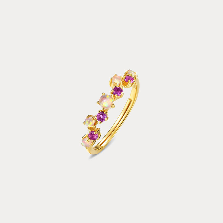 Selenichast Opal Amethyst Ring