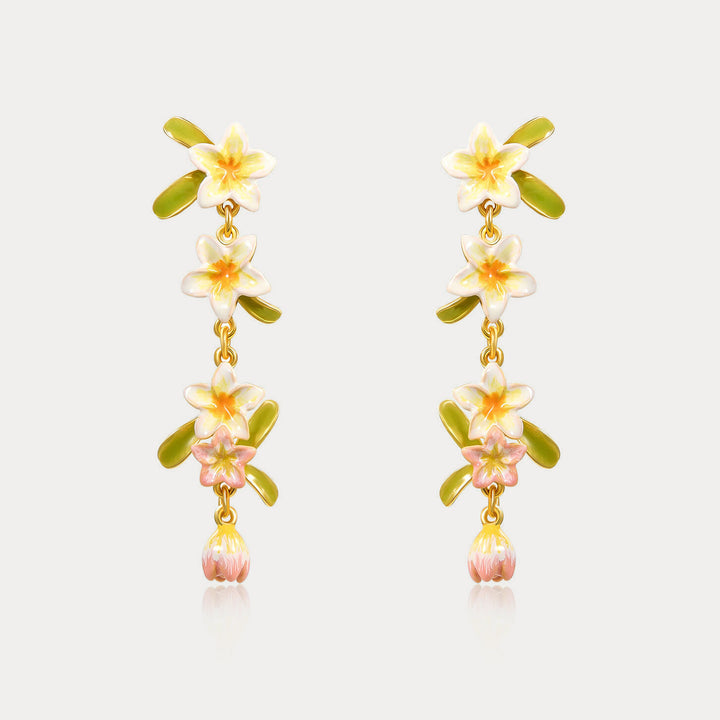 Selenichast Plumeria Drop Earrings