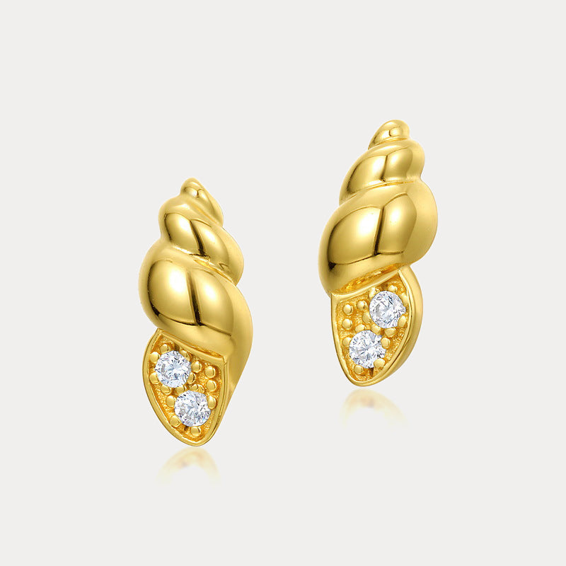 Selenichast Lightweight Gold Natural Conch Shell Earrings for Women