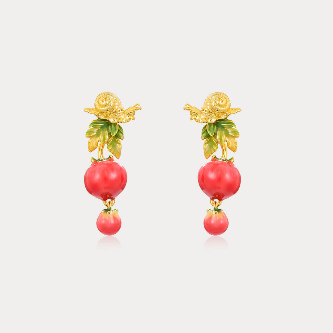 Selenichast Tomato & Snail Earrings