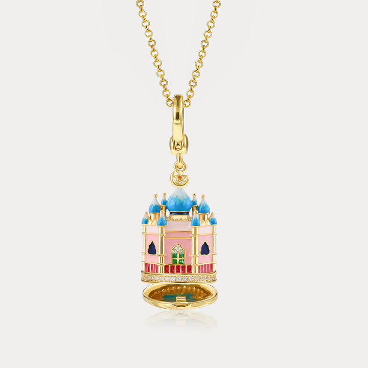 Selenichast Castle Locket Necklace Gifts for Kids