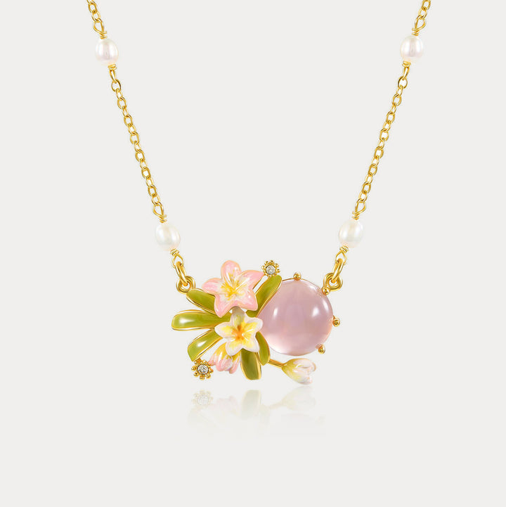 Selenichast Plumeria Agate Necklace 