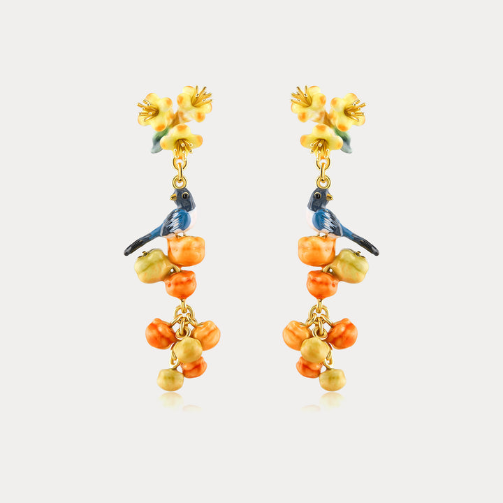 Selenichast Magpie & Persimmon Dangle Earrings
