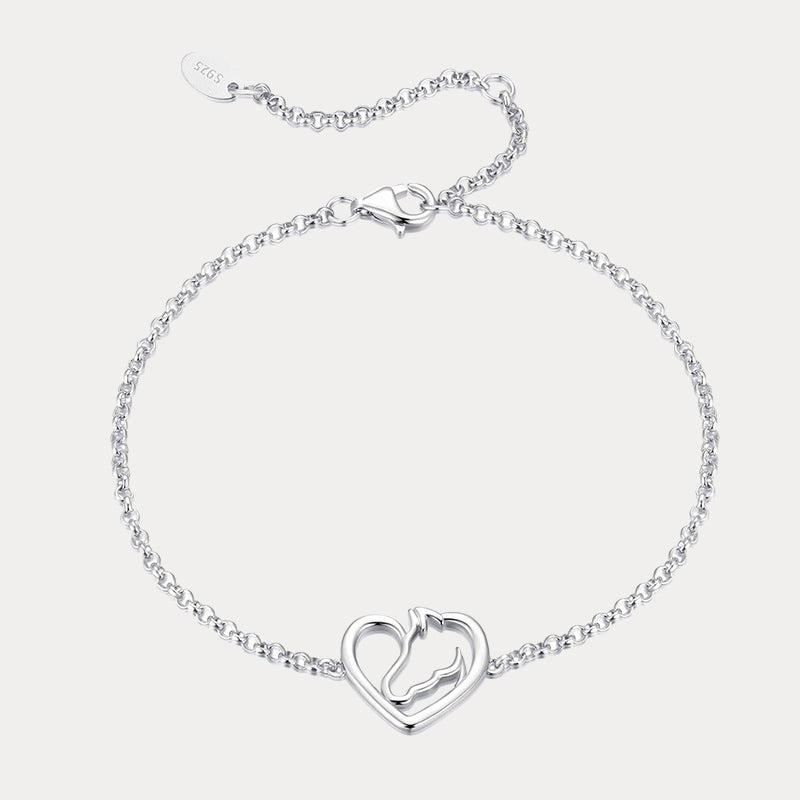 Selenichast Silver Horse Heart Bracelet