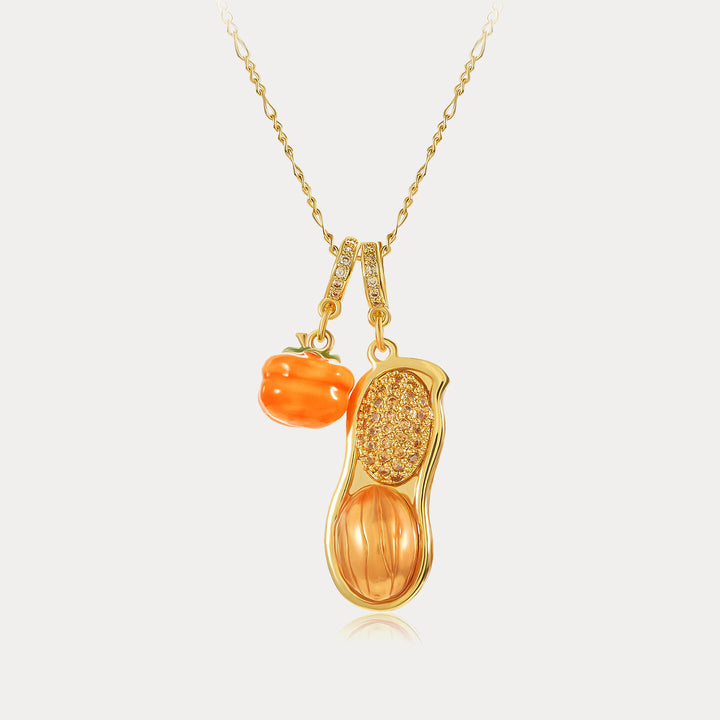 Selenichast Lucky Peanuts & Persimmon Necklace