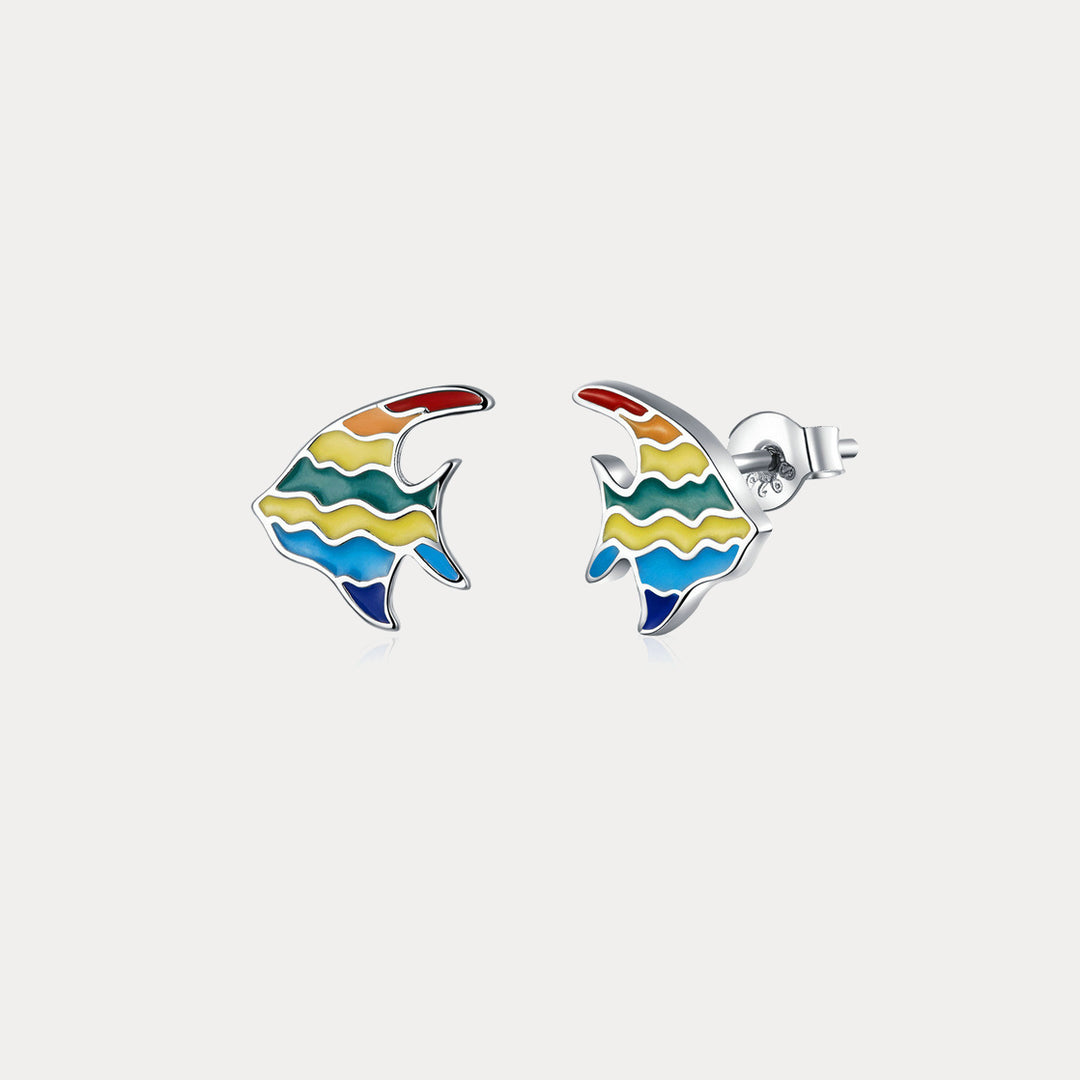 Selenichast Rainbow Fish Stud Earrings