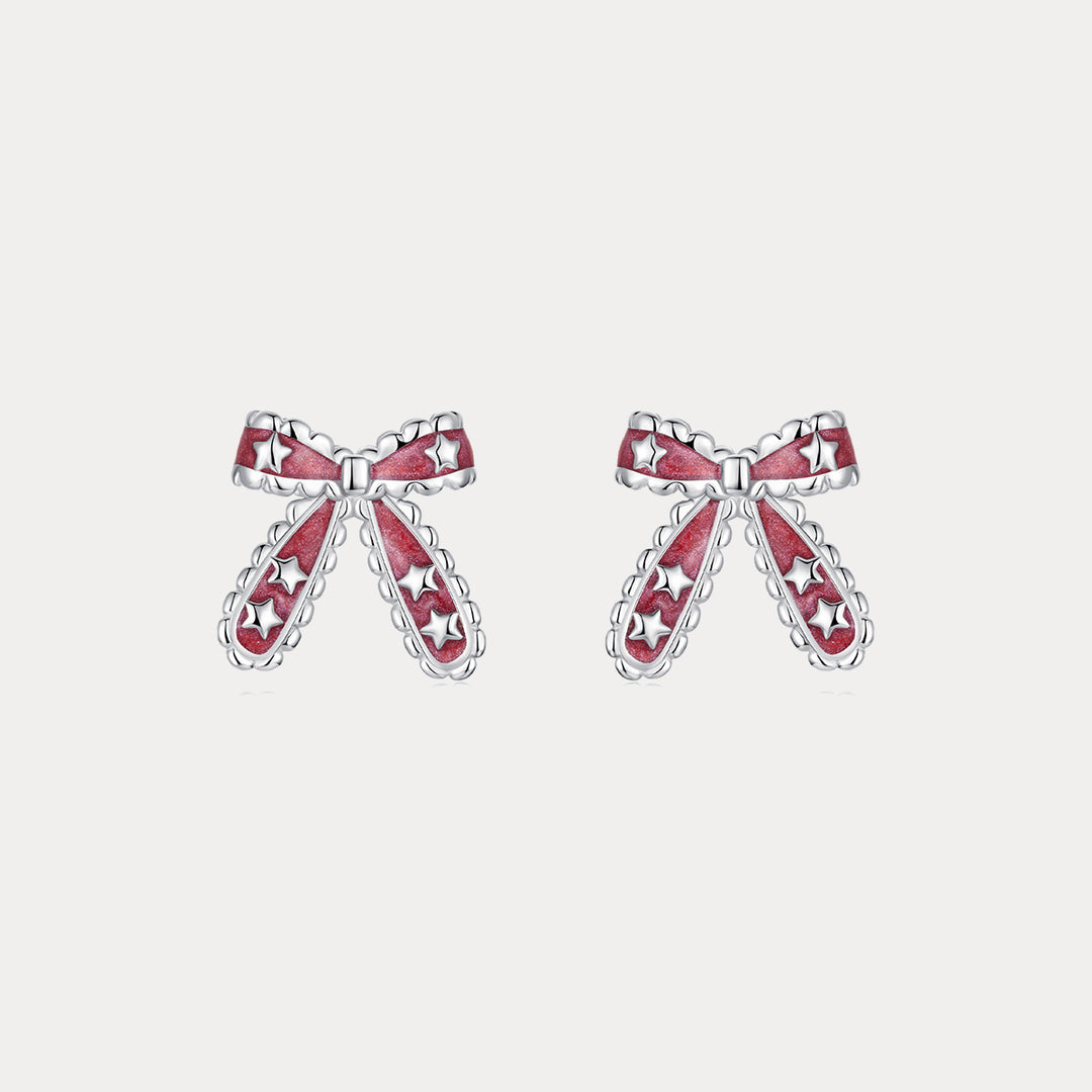 Selenichast Christmas Bow Star Earrings