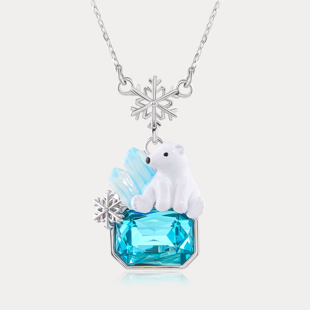 Selenichast Snowflake Polar Bear Necklace