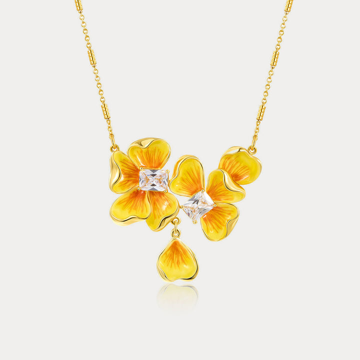 Selenichast Gold Flower Pendant Necklace