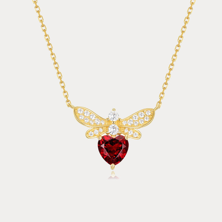 Garnet Honeybee Neckalce