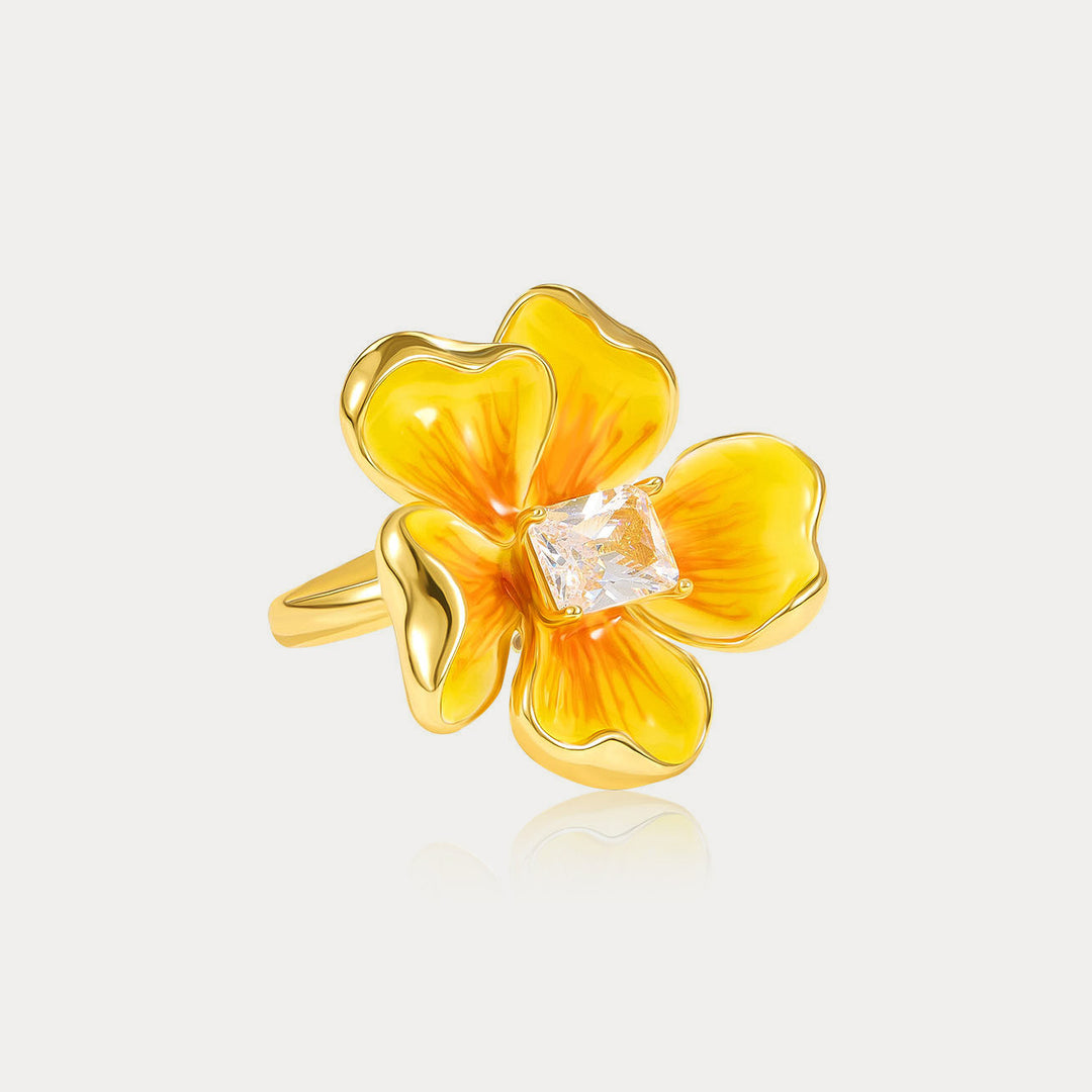 Selenichast Gold Ring Enamel Jewelry