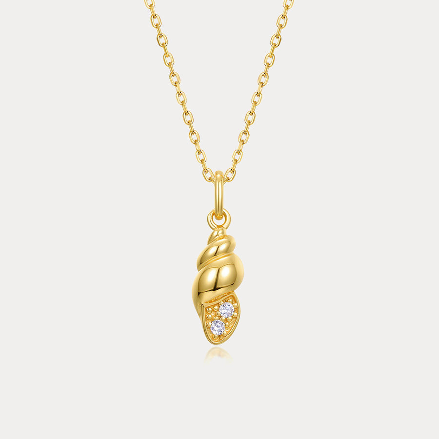 Selenichast Dainty Natural Boho Gold Conch Shell Necklace for Women