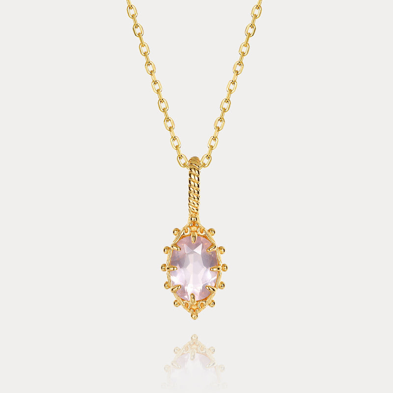 Selenichast Antique Hollow Amethyst Opal Necklace