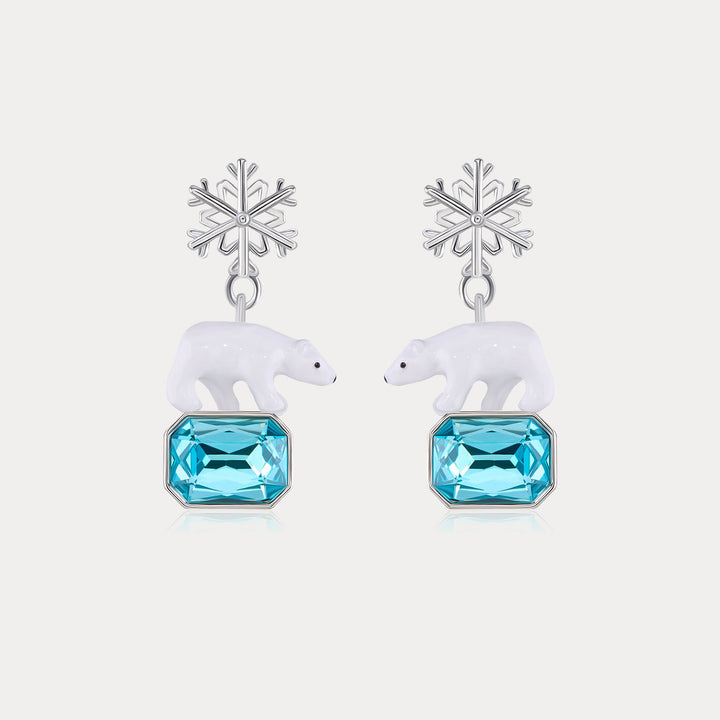 Selenichast Snowflake Polar Bear Earrings