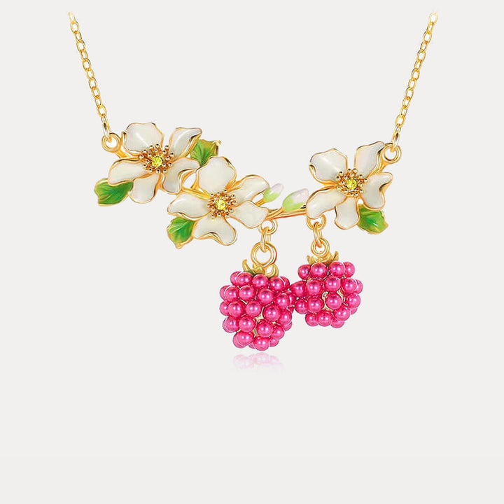 Raspberry Flower Necklace