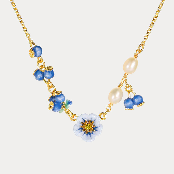 Selenichast Blueberry Flower Necklace
