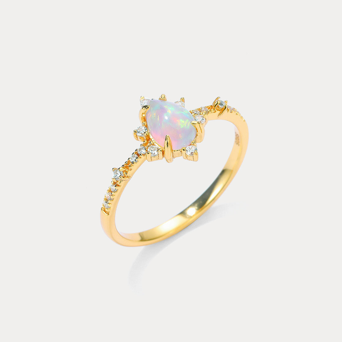 Opal Crown Vintage Engagement Ring