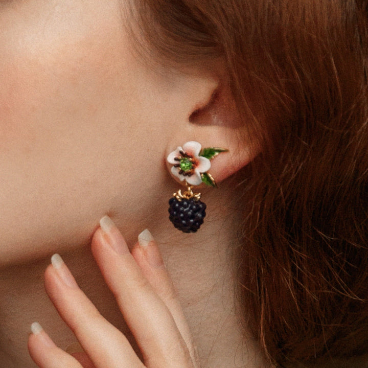 Selenichast Blackberry Flower Earrings