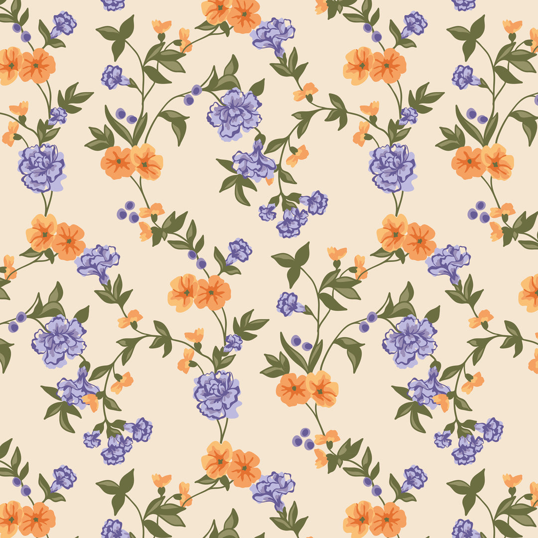 Vintage Meadow Bloom Square Scarf