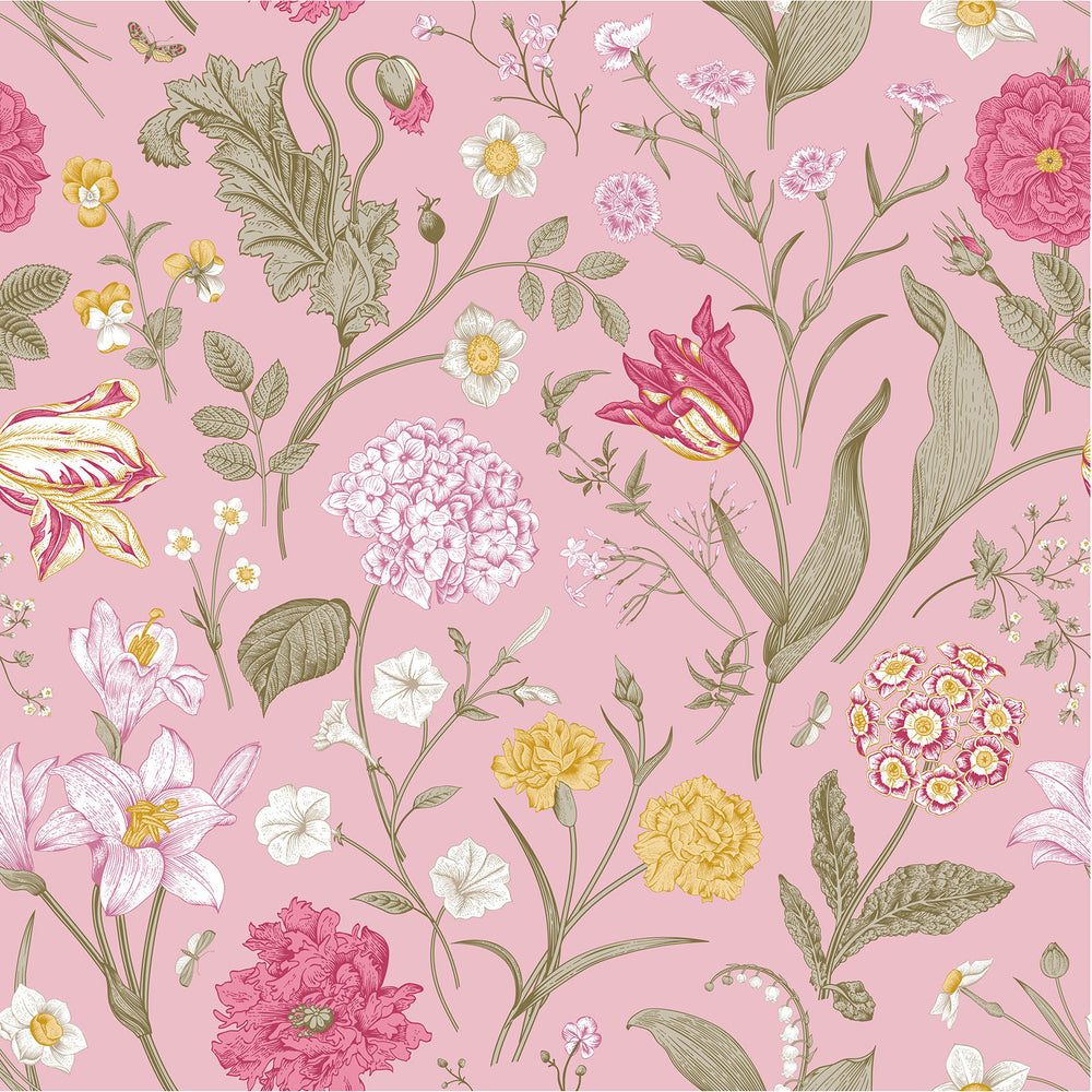Selenichast Cottage Pink Floral Square Scarf