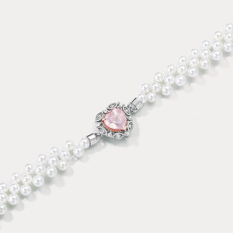 Pink Crystal and Pearl Bracelet Gift