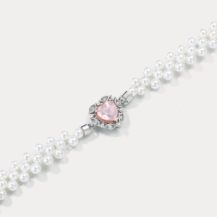 Pink Crystal and Pearl Bracelet Gift