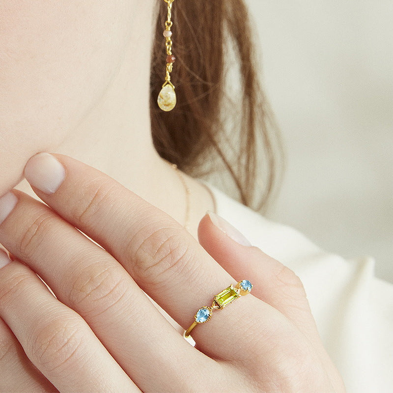 Peridot and Topaz Ring