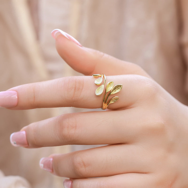 Silver Leaf Ring