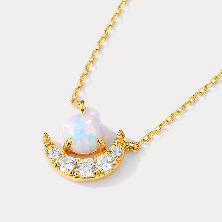 Opal Moon Star Necklace