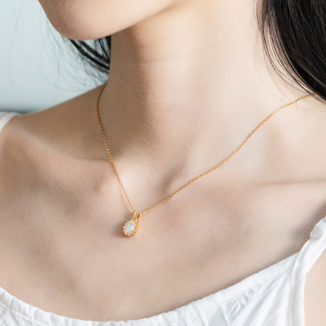 Gold Opal Necklace