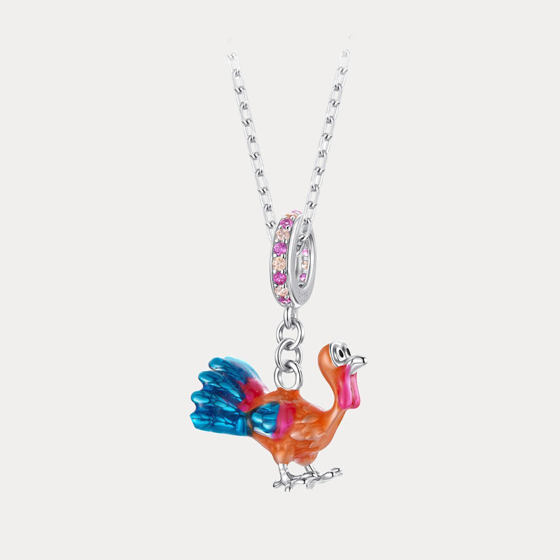 Selenichast Thanksgiving Turkey Necklace