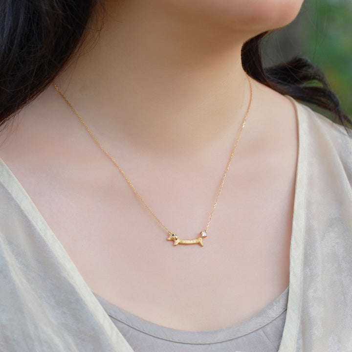 Silver Dachshund Necklace