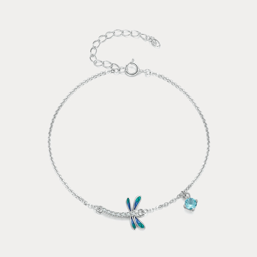 Selenichast Silver Blue Dragonfly Bracelet